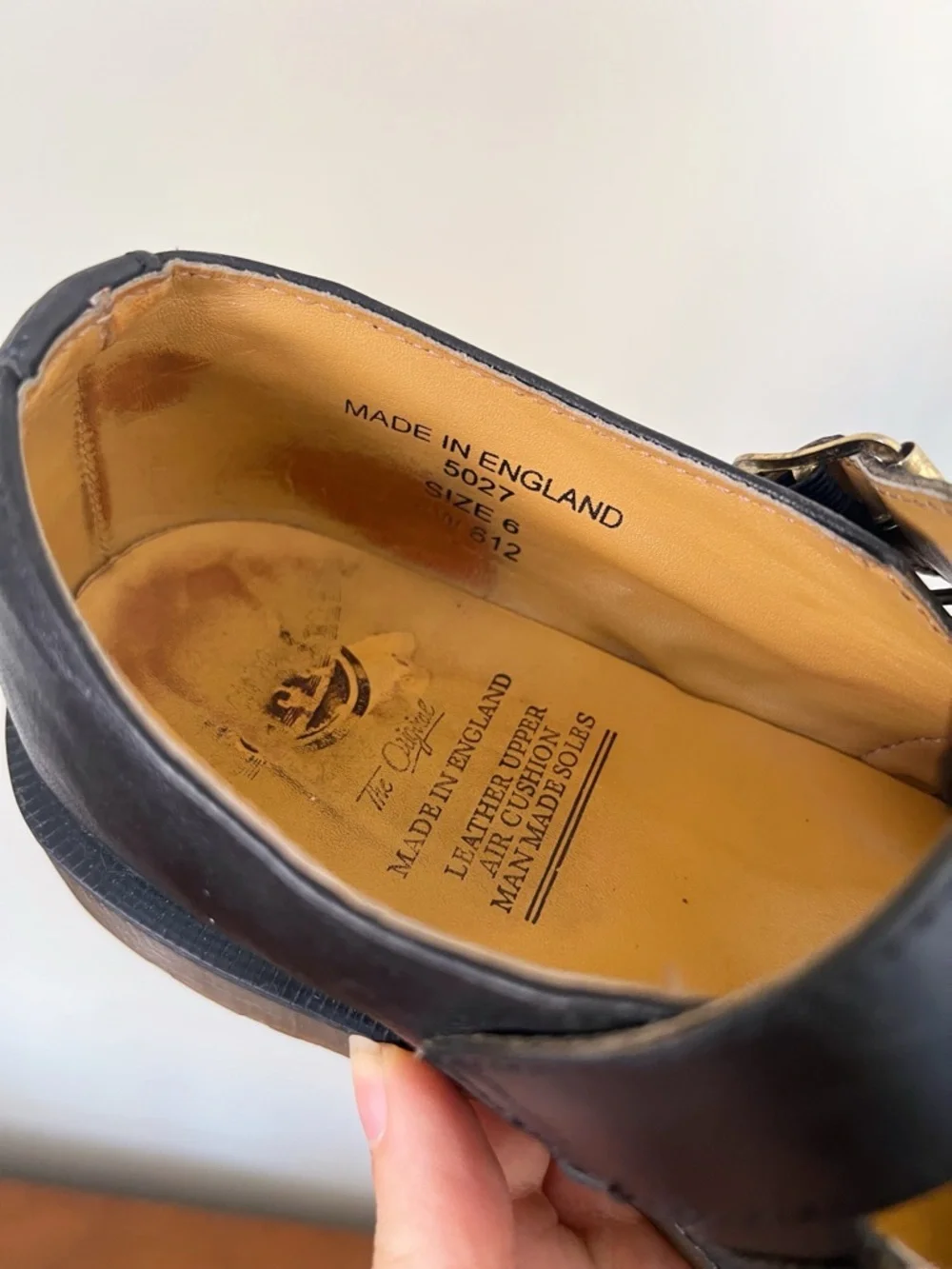 Dr Martens • vintage t-strap mary janes 5027 leather chunky black t bar MIE - Picture 4 of 9